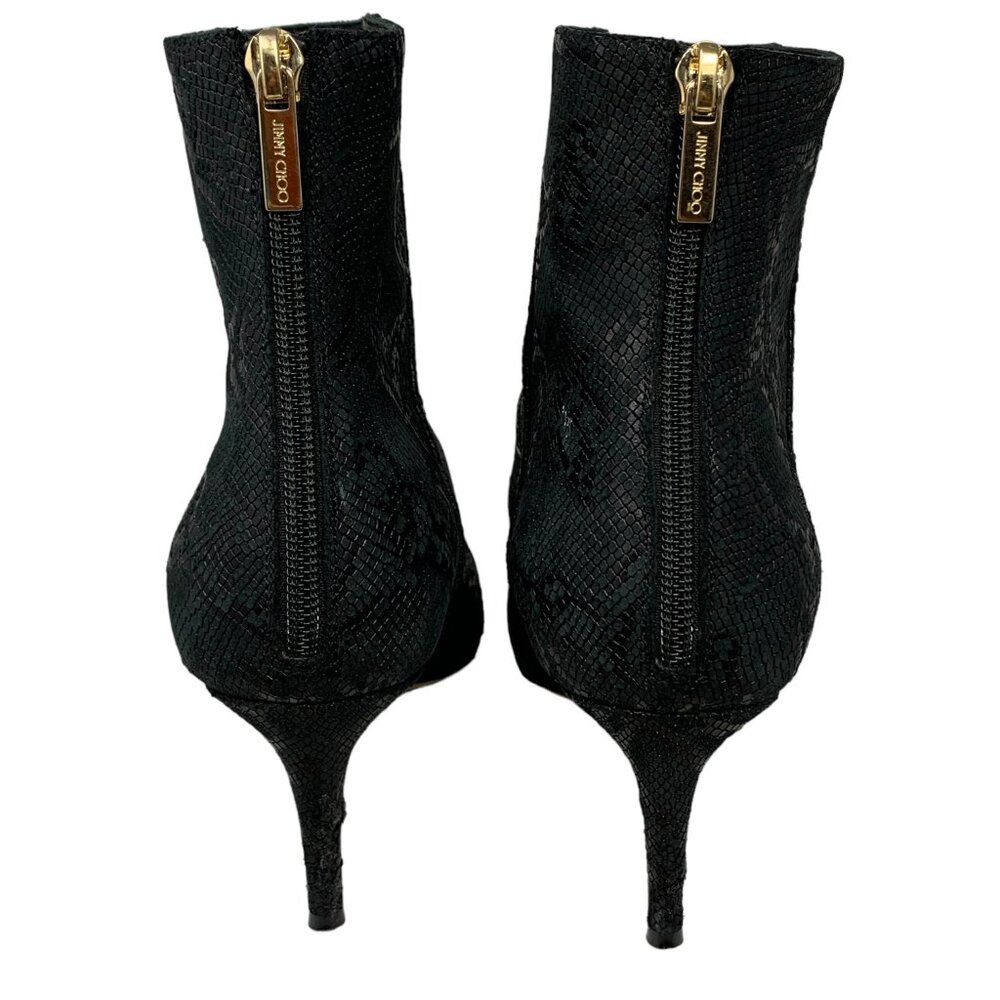 JIMMY CHOO Duke Snakeskin Rear Zip Booties Size - Picture 8 of 11